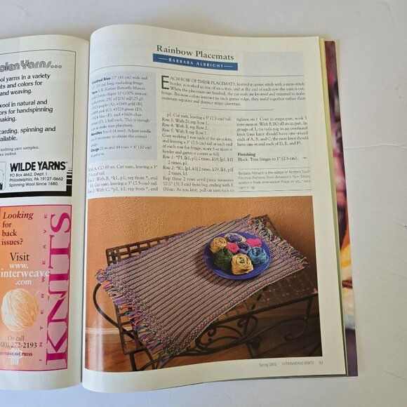 Interweave Knits Spring 2002 Magazine Featuring Knitting Patterns For Sweaters J - Picture 15 of 16